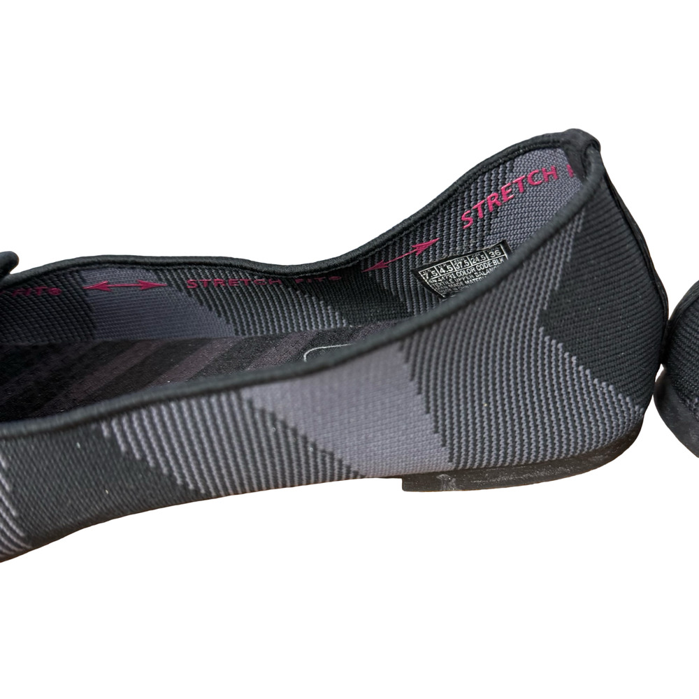 Skechers Cleo Sherlock Geo-Knit Fabric Slip On Flats Shoes Gray Black sz 7.5 - Picture 4 of 16